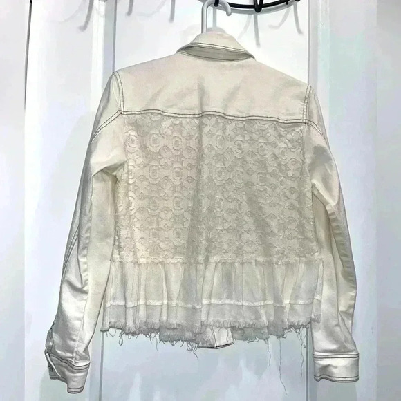 Scully Denim & Lace White Jacket - Picture 2 of 3